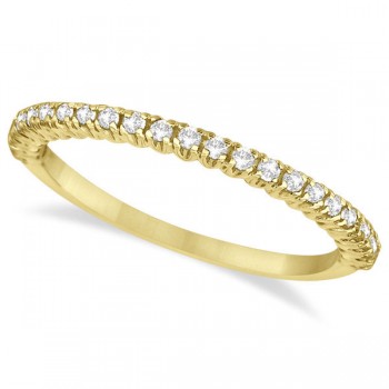 Half-Eternity Pave-Set Diamond Stacking Ring 14k Yellow Gold (0.25ct)