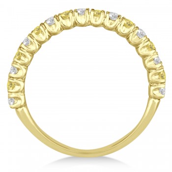 Yellow & Lab White Diamond Wedding Band Anniversary Ring in 14k Yellow Gold (0.75ct)