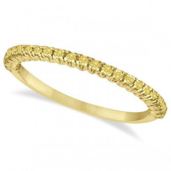 Half-Eternity Pave Yellow Diamond Stacking Ring 14k Yellow Gold (0.25ct)