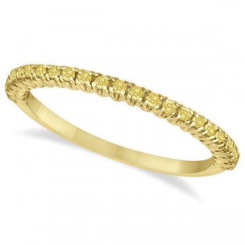 Half-Eternity Pave  Yellow Diamond Stacking Ring 14k Yellow Gold (0.25ct)