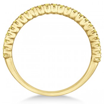 Half-Eternity Pave  Yellow Diamond Stacking Ring 14k Yellow Gold (0.25ct)