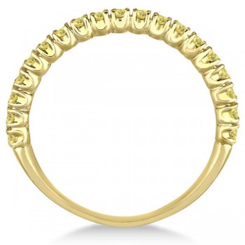 Half-Eternity Pave Thin Yellow Diamond Ring 14k Yellow Gold (0.50ct)