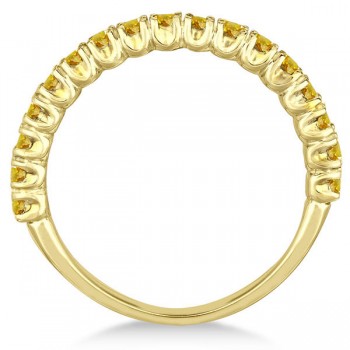 Half-Eternity Pave Yellow Sapphire Stack Ring 14k Yellow Gold (0.95ct)