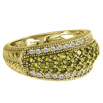 White & Yellow Canary Diamond Right-Hand Ring 14k Yellow Gold (1.01ct)
