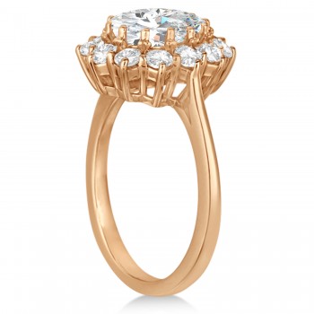 Oval Lab Grown Diamond Accented Ring 18k Rose Gold (2.80ctw)