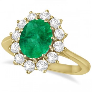 Oval Emerald and Diamond Ring 14k Yellow Gold (3.60ctw)