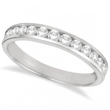 Channel-Set Diamond Anniversary Ring Band 14k White Gold (0.50ct)