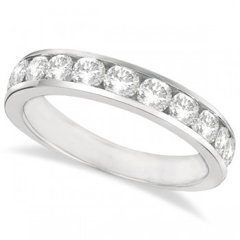 Channel-Set Round Diamond Ring Band 14k White Gold (1.25ct)