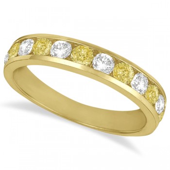 White & Yellow Diamond Channel-Set Ring 14k Yellow Gold (1.05ctw)