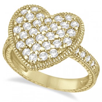 Puff Heart Diamond Ring 14k Yellow Gold (1.00ct)