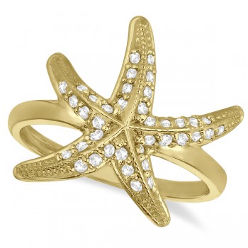 Diamond Starfish Ring 14k Yellow Gold (0.34ct)