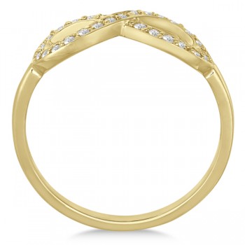 Pave Set Diamond Infinity Loop Ring in 14k Yellow Gold (0.25 ct)