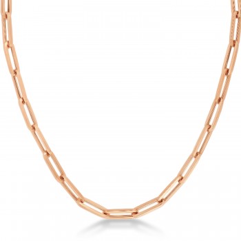 Large Paperclip Link Chain Necklace 14k Rose Gold (6.1mm)