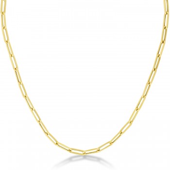 Medium Paperclip Link Chain Necklace 14k Yellow Gold (4.2mm)