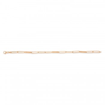 Paperclip Bar Fashion Chain Bracelet 14K Rose Gold