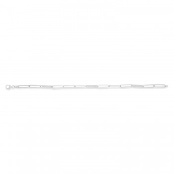 Paperclip Bar Fashion Chain Bracelet 14K White Gold
