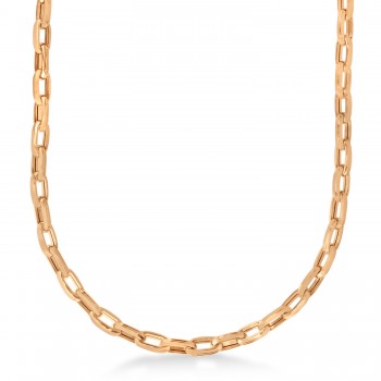 Men's Paperclip Chain Necklace 14k Rose Gold (7.1mm)