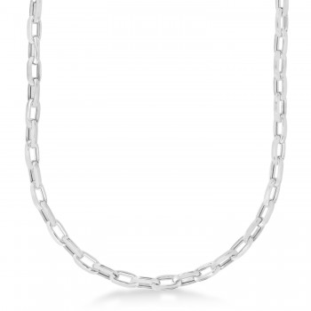 Men's Paperclip Chain Necklace 14k White Gold (7.1mm)