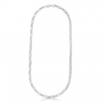 Men's Paperclip Chain Necklace 14k White Gold (7.1mm)