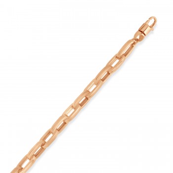 Men's Paperclip Chain Bracelet 14k Rose Gold (7.3mm)