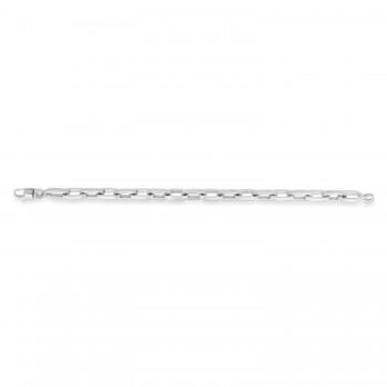 Men's Paperclip Chain Bracelet 14k White Gold (7.3mm)