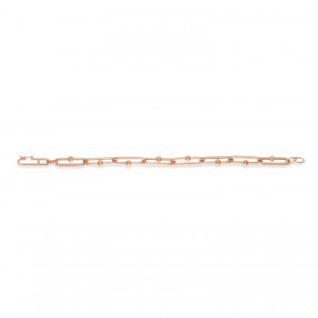 U-Link Paperclip Bead Hardwear Chain Bracelet 14k Rose Gold