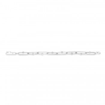 U-Link Paperclip Bead Hardwear Chain Bracelet 14k White Gold