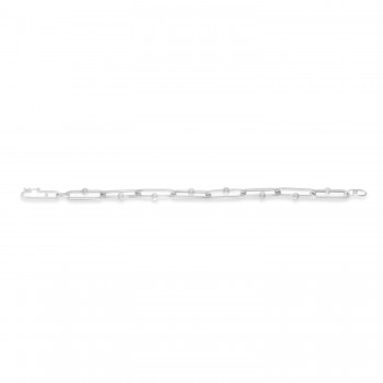 U-Link Paperclip Bead Hardwear Chain Bracelet 14k White Gold