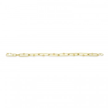 U-Link Paperclip Bead Hardwear Chain Bracelet 14k Yellow Gold