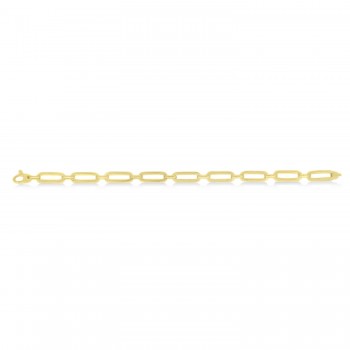 Large Bombay Paperclip Bracelet 14k Yellow Gold (7mm)