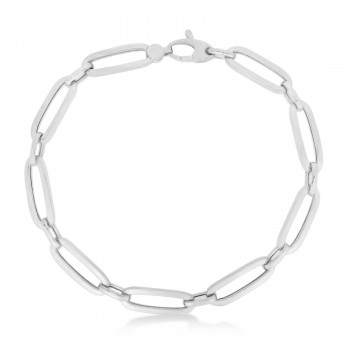 Medium Bombay Paperclip Bracelet 14k White Gold (5.6mm)