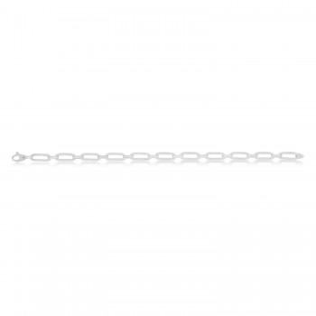 Small Bombay Paperclip Bracelet 14k White Gold (4.6mm)