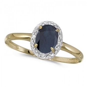 Blue Sapphire and Diamond Cocktail Ring in 14K Yellow Gold (0.95ct)