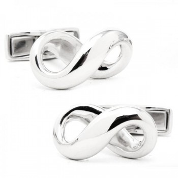 Men's Infinity Symbol Designed Cufflinks in Sterling Silver