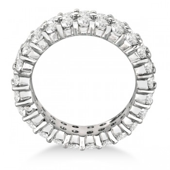 Two-Row Wide Band Diamond Eternity Ring 18k White Gold (4.50ct)