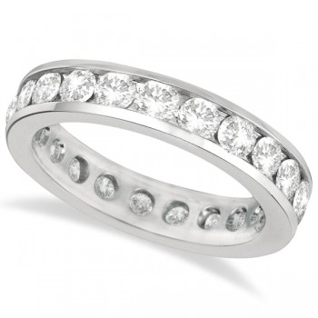 Channel-Set Diamond Eternity Ring Band 14k White Gold (2.25ct)