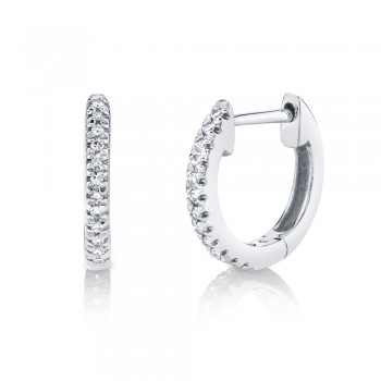 Diamond Huggie Earrings 14k White Gold (0.07ct)