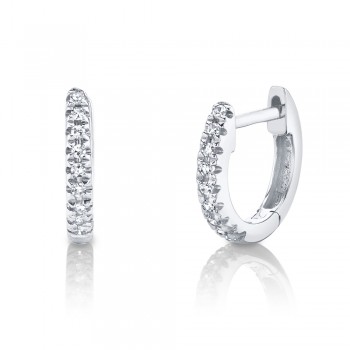 Diamond Mini Huggie Earrings 14k White Gold (0.04ct)