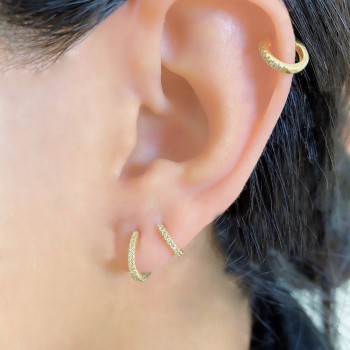 Diamond Mini Huggie Earrings 14k Yellow Gold (0.04ct)
