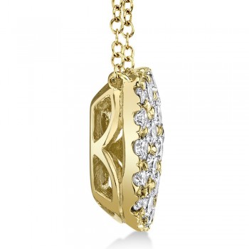 Diamond Pave Square Pendant Necklace 14k Yellow Gold (0.53ct)