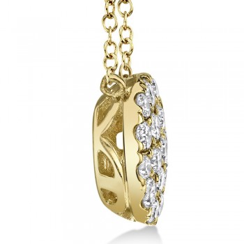 Diamond Pave Circle Pendant Necklace 14k Yellow Gold (0.43ct)