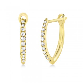 Diamond Accented Hoop Earrings 14k Yellow Gold (0.15ct)