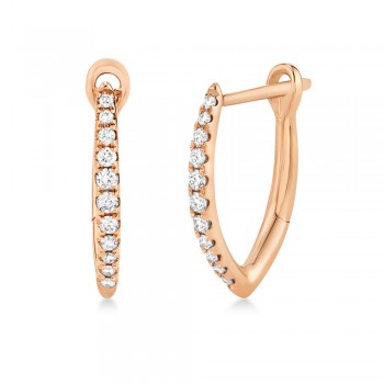 Diamond Accented Hoop Earrings 14k Rose Gold (0.15ct)