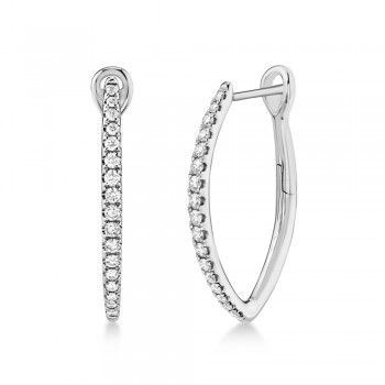 Diamond Accented Hoop Earrings 14k White Gold (0.35ct)