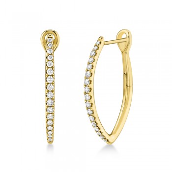 Diamond Accented Hoop Earrings 14k Yellow Gold (0.35ct)