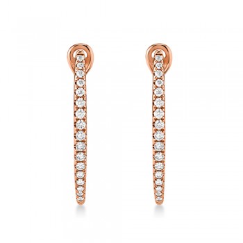 Diamond Accented Hoop Earrings 14k Rose Gold (0.35ct)