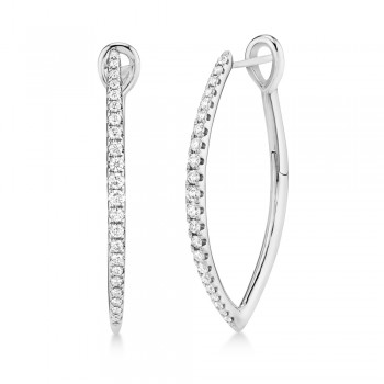 Diamond Accented Hoop Earrings 14k White Gold (0.75ct)