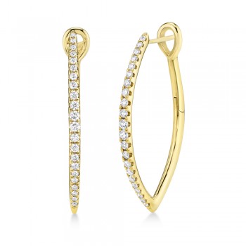 Diamond Accented Hoop Earrings 14k Yellow Gold (0.75ct)