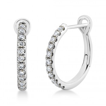 Diamond Leverback Hoop Earrings 14k White Gold (0.26ct)