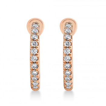 Diamond Leverback Hoop Earrings 14k Rose Gold (0.26ct)